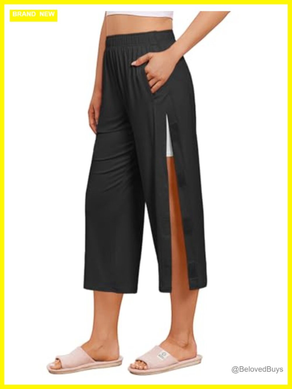 Women's Tear Away Capri Pants Post Surgery Breakaway Adaptive Sweatpants